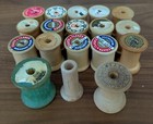 Lot Of 18 Vintage Wooden Sewing Spools - Various Brands - All Approx 1 5  High