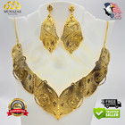 South Indian Gold Coated Jewelry Necklace Set For Women Girls Choker Style