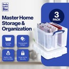 Really Useful Box 35 Liters Transparent Storage Container With Snap Lid  3 Pack