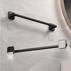 15 7  Black Self Adhesive Towel Bar  No Drill Wall Mounted Towel Holder For Bath