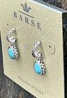 Nwt Barse Sterling Silver   Turquoise Dangle drop Earrings  Mint Condition  Gift