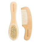 Baby Hair Brush And Comb Set - Natural Wood For Newborns And Toddlers