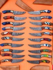 Lot Of 20 Handmade Damascus Steel Skinner Hunting Survival Knives 9inches Custom