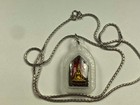 Thai Sitting Buddha Statue Amulet And 28  Metal Necklace