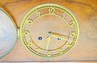 Vintage Mantel Clock 20 Inch Long Wood - Art Deco Mechanical  chime Clock