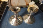 Pair Towle Old Master Sterling Silver Weighted Console Candleholders 3-5 8   502