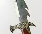 Fantasy Dagger Fixed Blade Bowie Knife Ornate Dragon Wing Cast Pommel Wood Grip