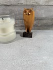 Vintage 1970s Carved Wood Owl Figurine Mcm Folk Art Bird 4 5 Inch