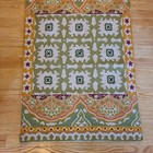 Anthropologie Embroidered Wool 2x3 Floral Fresco Accent Area Rug Or Wall Hang