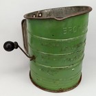 Antique 1940s Bromwell s Measuring Flour Sifter Green Metal New Arrival
