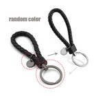 Colorful Car Keychain Leather Rope Strap Weave Keyring Key Ring Chain Fob Unisex
