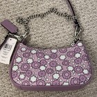 Nwt Coach Teri Mini Crossbody Bag W  Floral Print Cbg64 Silver lily Multi Violet