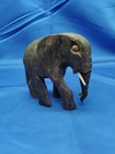 Vintage Hand Carved Wooden Elephant Statue Figurine Sculpture Iron Wood Decor 