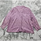 Vintage Cherokee Top Womens 26w Purple Floral Corduroy Long Sleeve Button Up