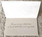 Unused Christmas Two Santa  Carry Presents Tree Vtg Greeting Card 1950s 1960s