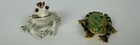 Frog Prince Enamel Trinket Boxes Lot Of 2 Jeweled Rhinestone Hinged Metal Case