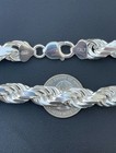 Sterling Silver 925 Rope Chain Necklace For Men Italy Lobster Closure 11mm