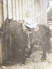 Antique Photograph Black African American Scared Baby Toddler Riding Pony