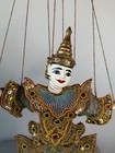 Antique vintage Marionette Balinese Burmese Hand Painted Carved Wooden Puppet