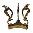 Vintage Brass Pedestal Stand Display W 3 Legs Holds A Sphere Art Piece Glass Orb