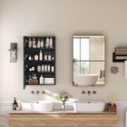 Medicine Cabinet With Mirror  Bathroom Cabinet Wall Mounted With 2 Mirrored Door