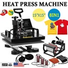 8in1 15 x15  Combo T-shirt Heat Press Transfer Mug Plate Machine Multifunctional
