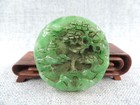 Hand-carved Natural Jadeite Jade Peadant Antique Chinese Green Jade Peadant