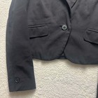 Vintage Old Navy Petite Button Front Blazer Coat Jacket Black Lined Size Small