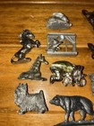 Vintage Lot  9  Metal And Pewter Animals
