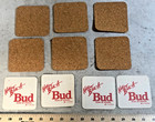 Vintage Coca Cola Cork Coasters   Budweiser Coasters  10 Total 