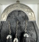 New Scottish Serpent Cantle Dress Sporran Black Bovine With Free Chains   79