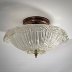 Semi-flush Ceiling Light   Vintage Glass Shade   New Fixture