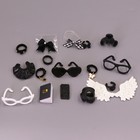 17 Pcs Lps Black Accessories For Mini Pet Toy Wing Glasses Jacket Collar Gift