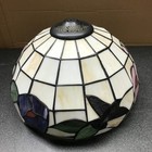 Tiffany Style Stained Glass Floral Lamp Shade Hummingbirds 12    Diameter Vintage