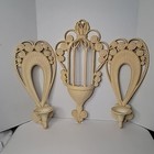 1972 Mcm 3 Piece Burwood Cream Plastic Wall Birdcage Planter   2 Candle Holders