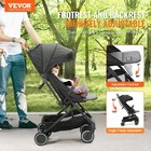 Vevor Baby Infant Stroller Newborn Toddler Adjustable One-click Folding Black