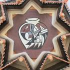 Textile God s Eye Wall Art Handmade Hand Painted Wood   Wool 10      Diam Unbranded