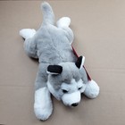 Fao Schwarz Plush Husky Dog 15  Adopt-a-pet Realistic Floppy White Gray Puppy