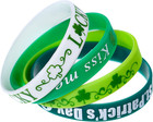 St  Patrick s Day Rubber Wristbands Green Shamrock Silicone Cut Out Bracelets Pa