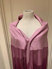 Exceptional 81  Victorian  Violet Purple Silk Piano Shawl With Ombre 22  Fringe