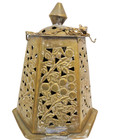 Vintage Pierced Brass Hanging Lantern Candle Holder - Pakistan