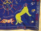 Cheetah Conservation Fund African Embroidered Wall Hanging Tapestry  32  X 26 