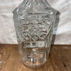 Vintage Clear Glass Bar Decanter Diamond Cut Pattern W stopper Liquor Bottle