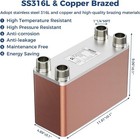 Alorair 80 Plate 5 x12  Brazed Plate Heat Exchanger 1-1 4 mpt Port 316l St steel