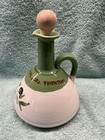 Vintage Italian Hand-painted Ceramic Olive Oil Cruet W stopper By Benegiamou