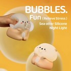 Bubble Blowing Otter Night Light  3-level Dimmable Usb Rechargeable Lamp With   