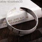 999 Pure Silver Women Bracelet Heart Sutra Shurangama Mantra Bangle Lucky Gift