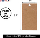 400 Pack Earring Display Cards - Custom Brown Earring Cards  2 X 3 5 Inches New