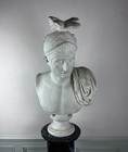 Wonderful Large 19th Century Museum Plaster Bust Of Achilles