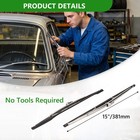 15 Inch Polished Stainless Steel Front  Wiper Blades Bayonet 1 Pair